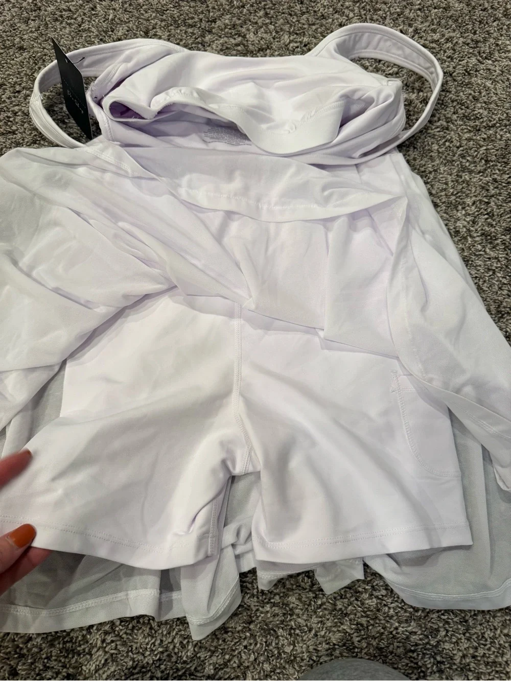 Sage Collective Pro Shop White Pleated Tennis Dress Built In Shorts NWT S
